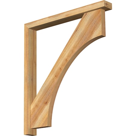 Ekena Millwork Westlake Block Rough Sawn Bracket w/ Offset Brace, Western Red Cedar, 4"W x 34"D x 38"H BKT0402X34X38WTL05RWR